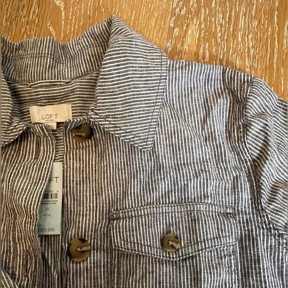 LOFT Jackets & Blazers - Striped Blue and White Jacket